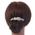 Bridal/ Wedding/ Prom/ Party Rhodium Plated Clear Austrian Crystal, Simulated Pearl Floral Hair Comb - 85mm - view 4