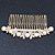 Bridal/ Wedding/ Prom/ Party Gold Plated Clear Crystal, Simulated Pearl Butterfly Hair Comb - 95mm - view 7