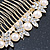 Bridal/ Wedding/ Prom/ Party Gold Plated Clear Crystal, Simulated Pearl Butterfly Hair Comb - 95mm - view 8