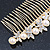 Bridal/ Wedding/ Prom/ Party Gold Plated Clear Crystal, Simulated Pearl Butterfly Hair Comb - 95mm - view 9