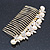 Bridal/ Wedding/ Prom/ Party Gold Plated Clear Crystal, Simulated Pearl Butterfly Hair Comb - 95mm - view 4