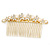 Bridal/ Wedding/ Prom/ Party Gold Plated Clear Crystal, Simulated Pearl Butterfly Hair Comb - 95mm - view 11