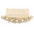 Bridal/ Wedding/ Prom/ Party Gold Plated Clear Crystal, Simulated Pearl Butterfly Hair Comb - 95mm - view 3