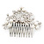 Bridal/ Wedding/ Prom/ Party Rhodium Plated Clear Crystal, White Simulated Glass Pearl Asymmetrical Hair Comb - 95mm - view 11