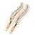 2 Bridal/ Prom Crystal, Simulated Pearl Wavy Hair Grips/ Slides In Gold Plating - 60mm Across - view 2