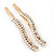 2 Bridal/ Prom Crystal, Simulated Pearl Wavy Hair Grips/ Slides In Gold Plating - 60mm Across - view 10