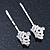 2 Bridal/ Prom Crystal, Simulated Pearl 'Crown' Hair Grips/ Slides In Rhodium Plating - 50mm Across - view 7