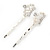 2 Bridal/ Prom Crystal, Simulated Pearl 'Crown' Hair Grips/ Slides In Rhodium Plating - 50mm Across - view 9