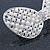 Bridal Wedding Prom Silver Tone Simulated Pearl Diamante 'Classic Bow' Barrette Hair Clip Grip - 65mm Across - view 7