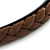 Brown Fake Silk Hair Plait Flex Hairband - view 4