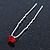 3pcs Bridal/ Wedding/ Prom/ Party Red Crystal Hair Pins In Silver Tone - 70mm L - view 2