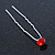 3pcs Bridal/ Wedding/ Prom/ Party Red Crystal Hair Pins In Silver Tone - 70mm L - view 7
