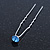 3pcs Bridal/ Wedding/ Prom/ Party Light Blue Crystal Hair Pins In Silver Tone - 70mm L - view 7
