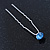 3pcs Bridal/ Wedding/ Prom/ Party Light Blue Crystal Hair Pins In Silver Tone - 70mm L - view 8