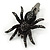 Black Austrian Crystal Spider Hair Beak Clip/ Concord Clip In Gun Metal Finish - 55mm L - view 6