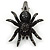 Black Austrian Crystal Spider Hair Beak Clip/ Concord Clip In Gun Metal Finish - 55mm L - view 3