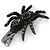 Black Austrian Crystal Spider Hair Beak Clip/ Concord Clip In Gun Metal Finish - 55mm L - view 5