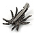 Black Austrian Crystal Spider Hair Beak Clip/ Concord Clip In Gun Metal Finish - 55mm L - view 4