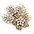 Vintage Inspired Bridal/ Wedding/ Prom/ Party Gold Tone CZ, Faux Peal Floral Hair Comb - 65mm - view 9