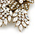 Vintage Inspired Bridal/ Wedding/ Prom/ Party Gold Tone CZ, Faux Peal Floral Hair Comb - 65mm - view 6