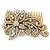 Vintage Inspired Bridal/ Wedding/ Prom/ Party Gold Tone Clear Crystal 'Butterfly' Side Hair Comb - 100mm - view 3