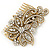 Vintage Inspired Bridal/ Wedding/ Prom/ Party Gold Tone Clear Crystal 'Butterfly' Side Hair Comb - 100mm