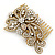 Vintage Inspired Bridal/ Wedding/ Prom/ Party Gold Tone Clear Crystal 'Butterfly' Side Hair Comb - 100mm - view 5
