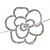Bridal/ Wedding/ Prom Rhodium Plated Open Rose, Crystal Flower Tiara Headband - view 3