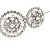 Bridal/ Wedding/ Prom Rhodium Plated Clear Austrian Crystal, White Simulated Pearl 5 Circle Starlet Tiara/ Headband - view 4