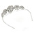Bridal/ Wedding/ Prom Rhodium Plated Clear Austrian Crystal, White Simulated Pearl 5 Circle Starlet Tiara/ Headband - view 5