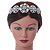 Bridal/ Wedding/ Prom Rhodium Plated Clear Austrian Crystal, White Simulated Pearl 5 Circle Starlet Tiara/ Headband - view 6