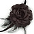 Black Silk Rose Flower with Feather Elastic Headband/ Headwrap - view 4