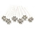 Bridal/ Wedding/ Prom/ Party Set Of 6 Clear Austrian Crystal Daisy Flower Hair Pins In Silver Tone - view 2