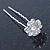 Bridal/ Wedding/ Prom/ Party Set Of 6 Clear Austrian Crystal Daisy Flower Hair Pins In Silver Tone - view 4
