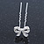 Bridal/ Wedding/ Prom/ Party Set Of 6 Rhodium Plated Crystal 'Bow' Hair Pins - view 9