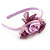 Thin Pink Silk Rose Flower Alice/ Hair Band/ HeadBand - view 4