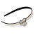 White/ Black Acrylic Alice/ Hair Band/ HeadBand with Crystal Butterfly - view 5