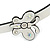 White/ Black Acrylic Alice/ Hair Band/ HeadBand with Crystal Butterfly - view 3