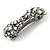 Vintage Inspired White Faux Pearl, Clear Crystal Bow Barrette Hair Clip Grip In Gunmetal Finish - 80mm Across - view 6