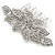 Bridal/ Prom/ Wedding/ Party Rhodium Plated Clear Austrian Crystal Leaf Side Hair Comb - 9cm W - view 10