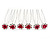 Bridal/ Wedding/ Prom/ Party Set Of 6 Clear Austrian Crystal Fuchsia Rose Flower Hair Pins In Silver Tone - view 5