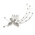 Bridal/ Prom/ Party Clear Crystal Butterfly Side Hair Comb In Silver Tone - 80mm Across - view 7