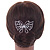 Bridal/ Prom/ Wedding/ Party Rhodium Plated Clear Austrian Crystal Open Butterfly Side Hair Comb - 70mm W - view 2