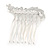 Mini Bridal/ Prom/ Party White Glass Pearl Crystal Leas Hair Comb In Silver Tone - 40mm Across - view 7