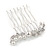 Mini Bridal/ Prom/ Party White Glass Pearl Crystal Leas Hair Comb In Silver Tone - 40mm Across - view 6