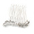 Mini Bridal/ Prom/ Party White Glass Pearl Crystal Leas Hair Comb In Silver Tone - 40mm Across - view 3