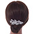 Bridal/ Wedding/ Prom/ Party Rhodium Plated Clear Austrian Crystal Glass Pearl Floral Side Hair Comb - 90mm - view 3