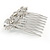 Bridal/ Wedding/ Prom/ Party Rhodium Plated Clear Austrian Crystal Floral Side Hair Comb - 60mm Width - view 4