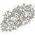 Statement Bridal/ Wedding/ Prom Rhodium Plated Clear Crystal Feather Motif Tiara Headband - view 3