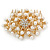 Bridal/ Wedding/ Prom/ Party Gold Plated Cluster White Simulated Pearl Bead and Austrian Crystal Hair Comb - 70mm - view 6